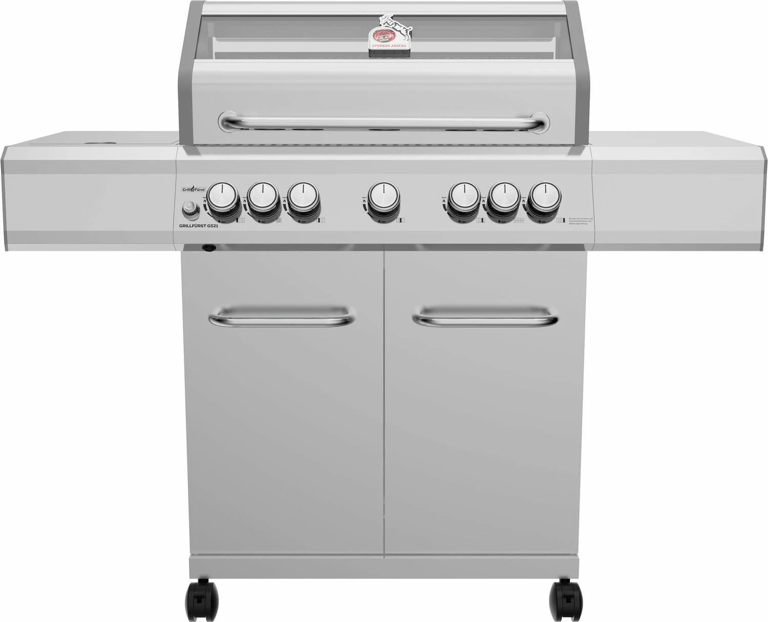 Grillfürst G521E 5-Brenner Edelstahl-Gasgrill - 1. FC Köln Edition - Edelstahlroste