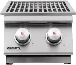 BULL Einbau Seitenbrenner Double / Edelstahl / Slide-In