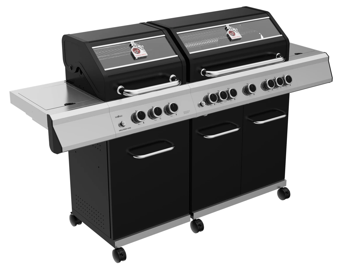 Grillfürst G750E 7-Brenner Doppelkammer - Gasgrill - 1. FC Köln Edition - Edelstahlroste – Bild 2