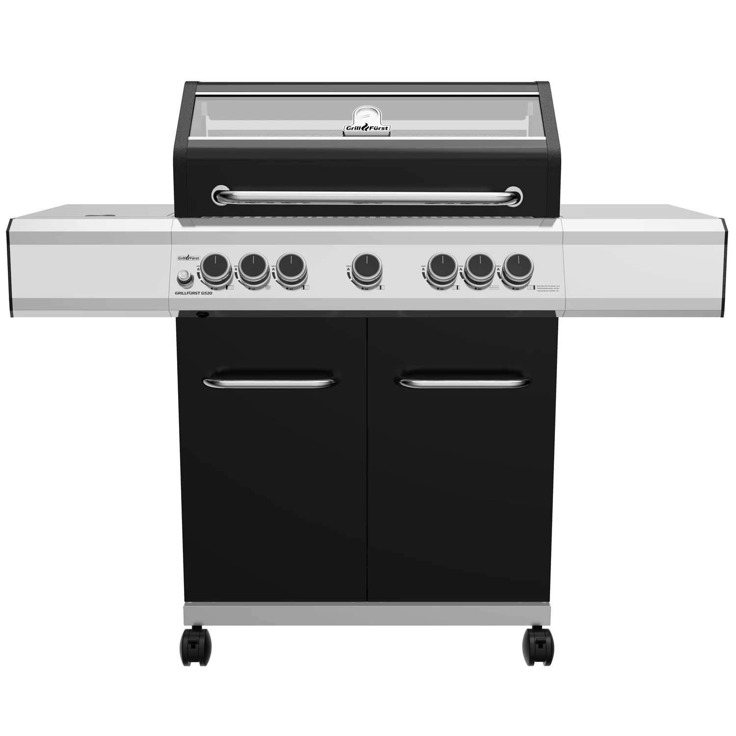 Grillfürst G520G 5-Brenner Gasgrill Mit Hochtemperaturbrenner, Heckbrenner Und Gusseisen Rosten - X-DEAL Inkl. Zubehörpaket