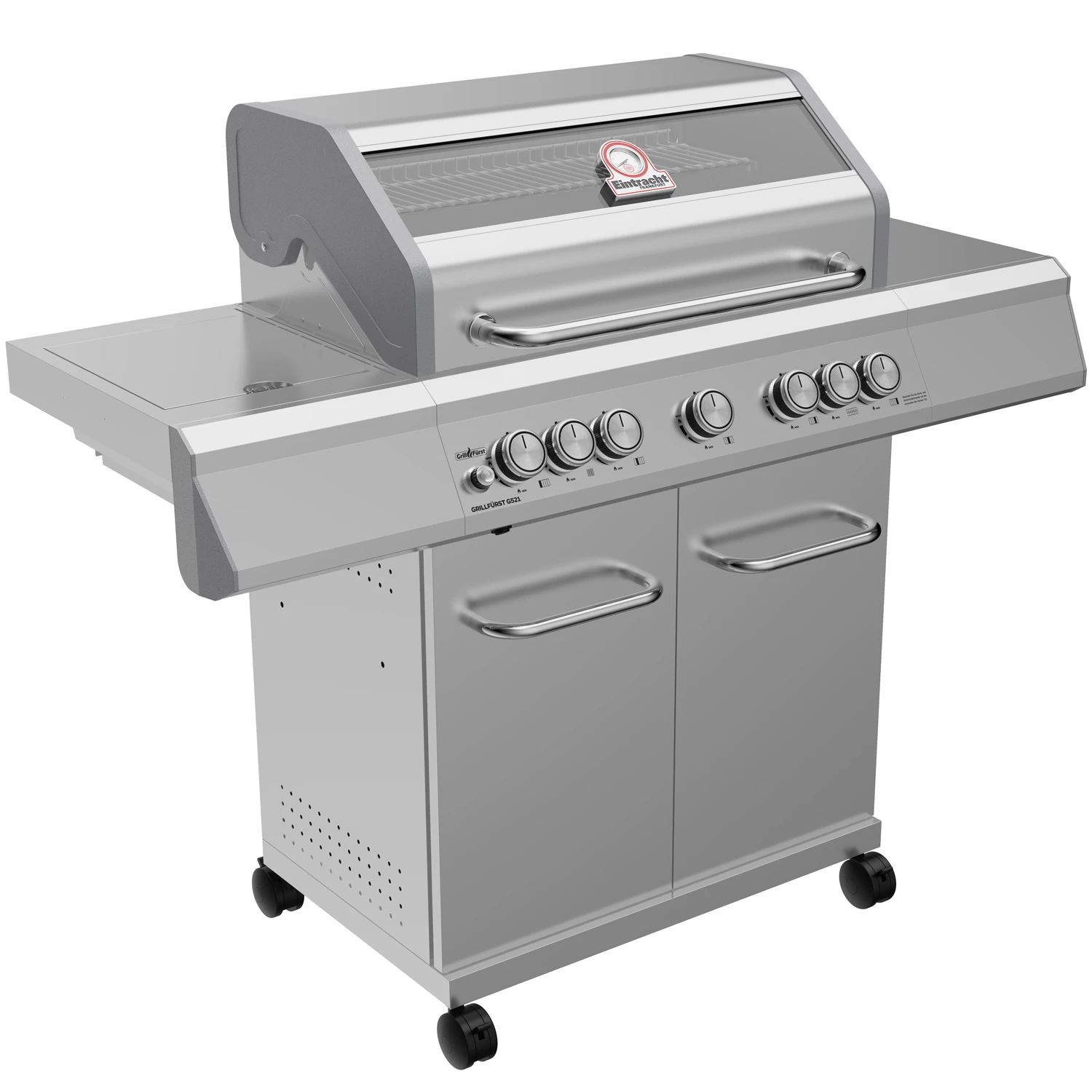 GrillfĂĽrst G521E 5-Brenner Edelstahl-Gasgrill - Eintracht Frankfurt Edition - Edelstahlroste