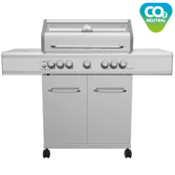 Grillfürst G521E 5-Brenner Edelstahl-Gasgrill Mit Hochtemperaturbrenner, Heckbrenner Und Edelstahl Rosten