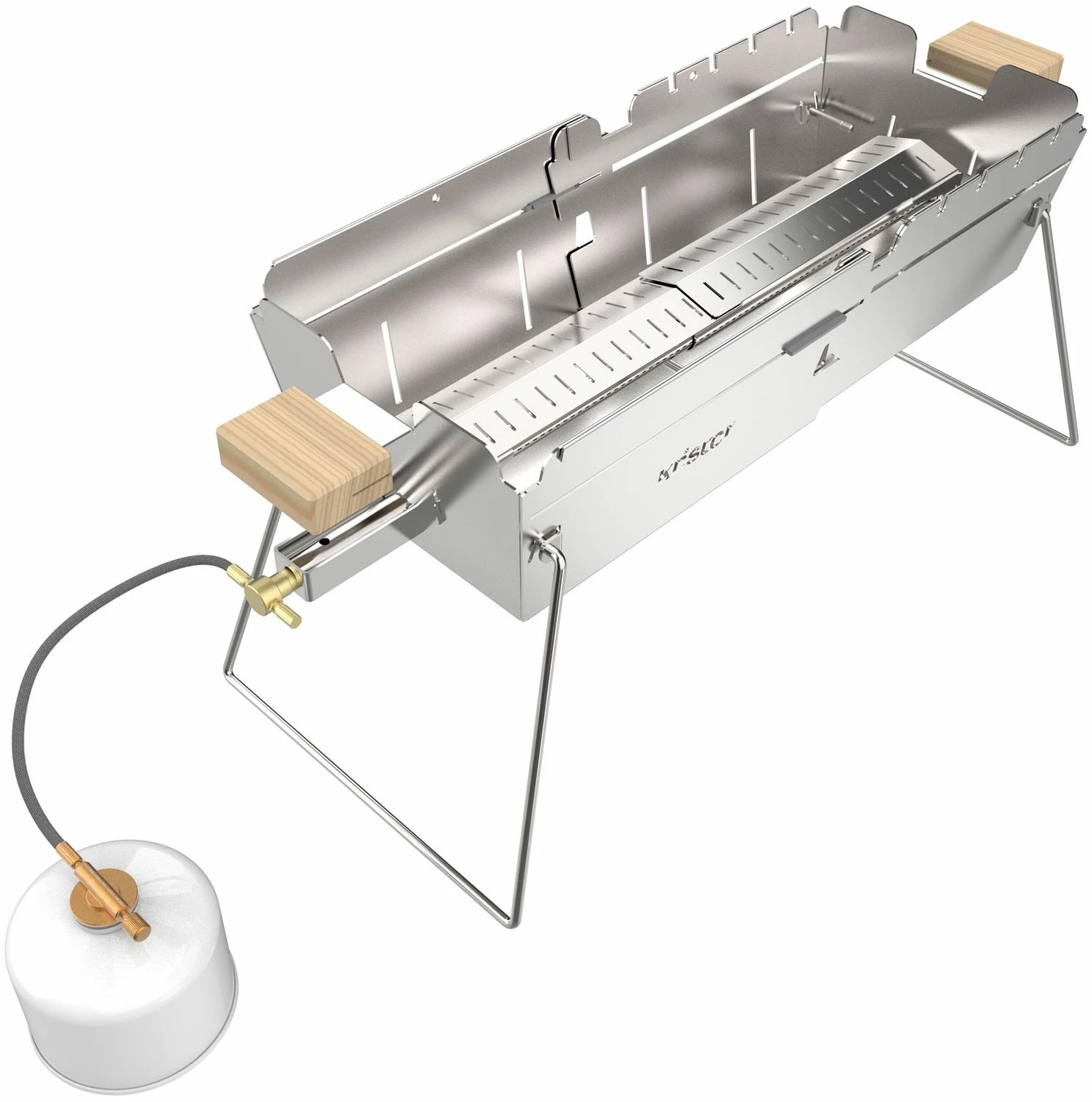 Knister Edelstahl-Gasgrill - Ausziehbarer Kompaktgrill – Bild 2