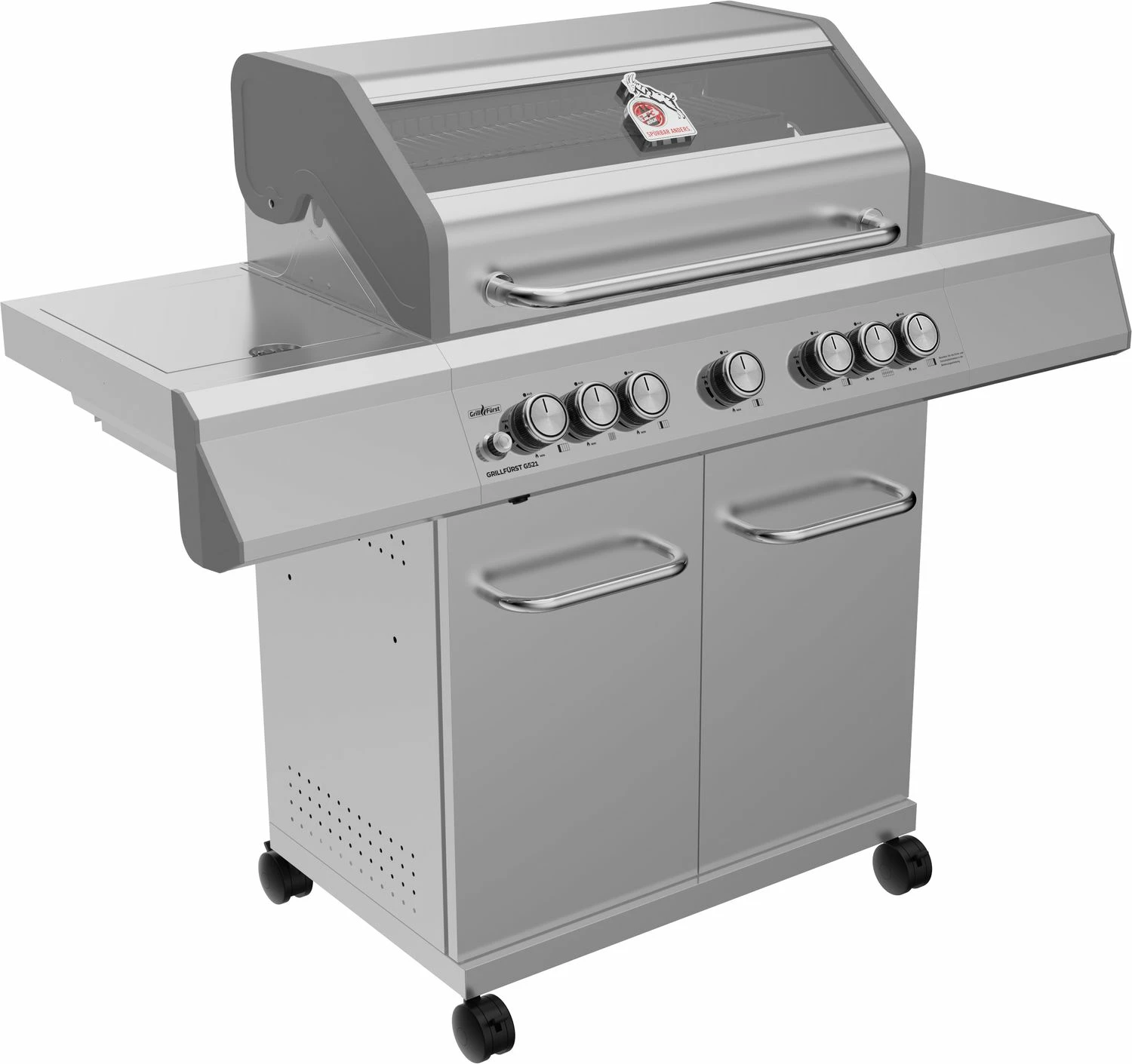 Grillfürst G521E 5-Brenner Edelstahl-Gasgrill - 1. FC Köln Edition - Edelstahlroste – Bild 2