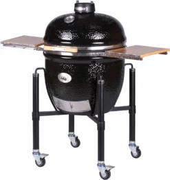 Monolith Grill LeCHEF BBQ GURU - PRO-Serie 2.0 Schwarz - MIT Gestell Und Seitentischen