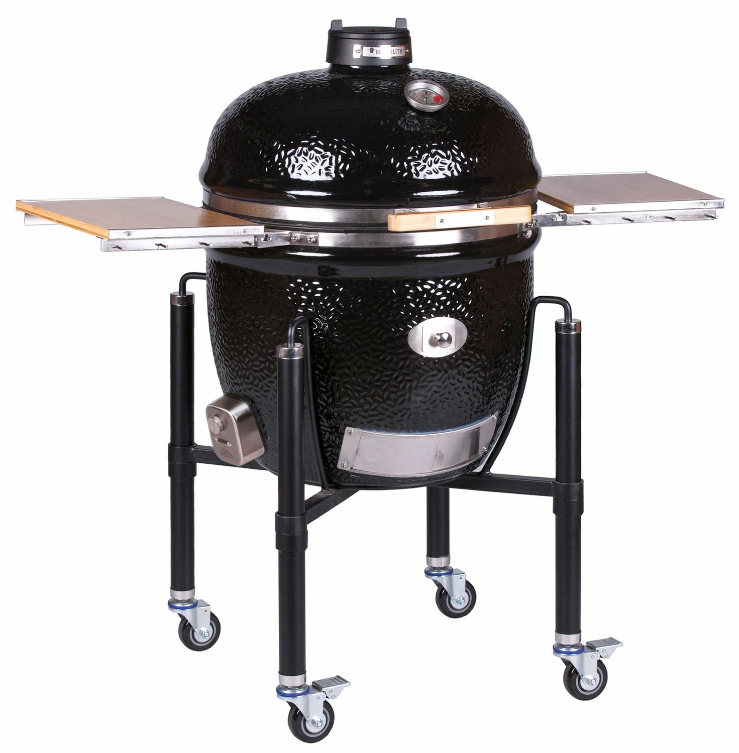 Monolith Grill LeCHEF BBQ GURU - PRO-Serie 2.0 Schwarz - MIT Gestell Und Seitentischen - Inkl. UltraQ Controller Set – Bild 2
