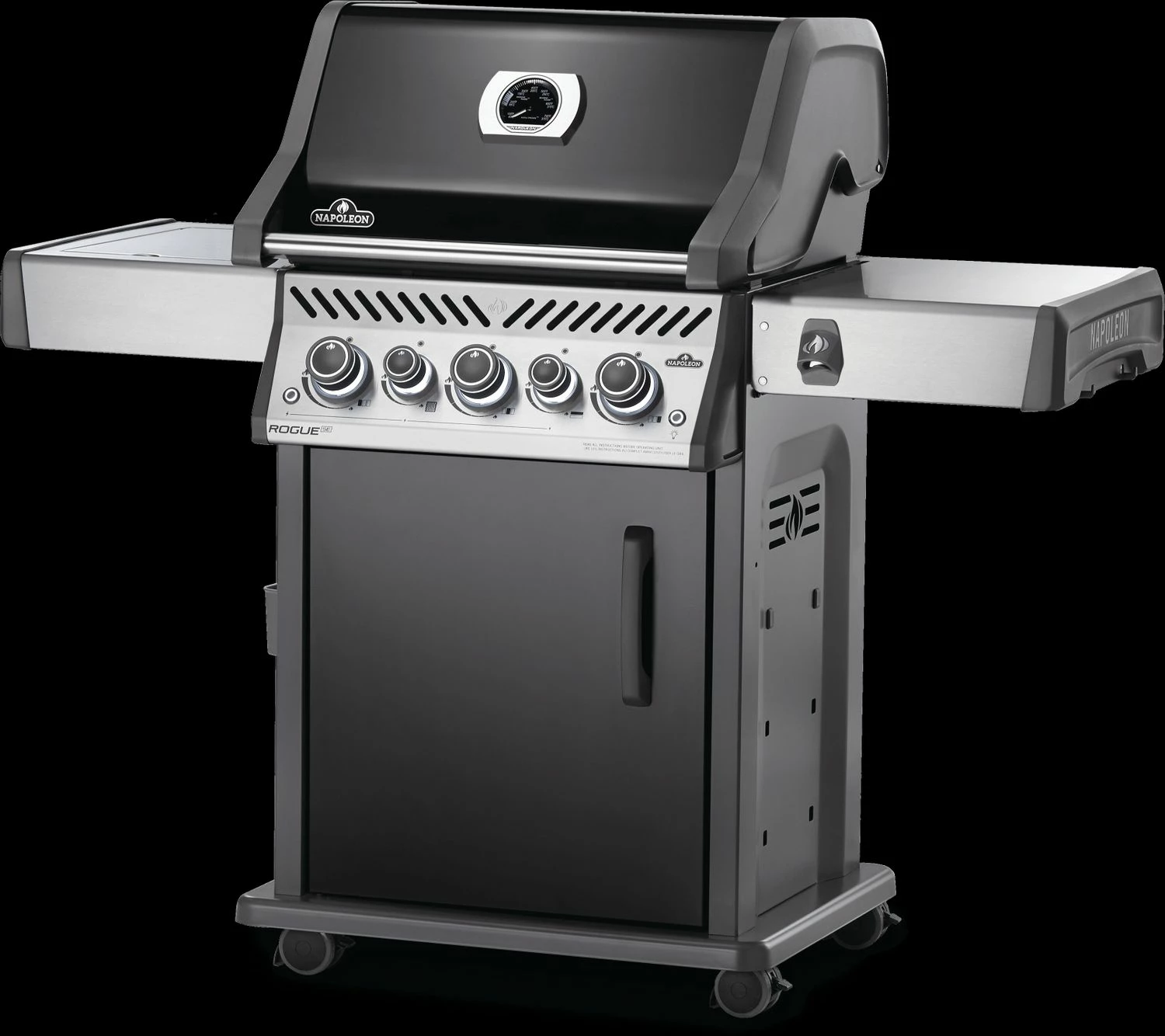 Napoleon Rogue SE 425 Gasgrill, Schwarz Mit Gussrosten, Sizzle Zone Und Heckbrenner - Hero Modell 2023 Inkl. Drehspieß – Bild 2