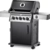 Napoleon Rogue SE 425 Gasgrill, Schwarz Mit Gussrosten, Sizzle Zone Und Heckbrenner - Hero Modell 2023 Inkl. Drehspieß