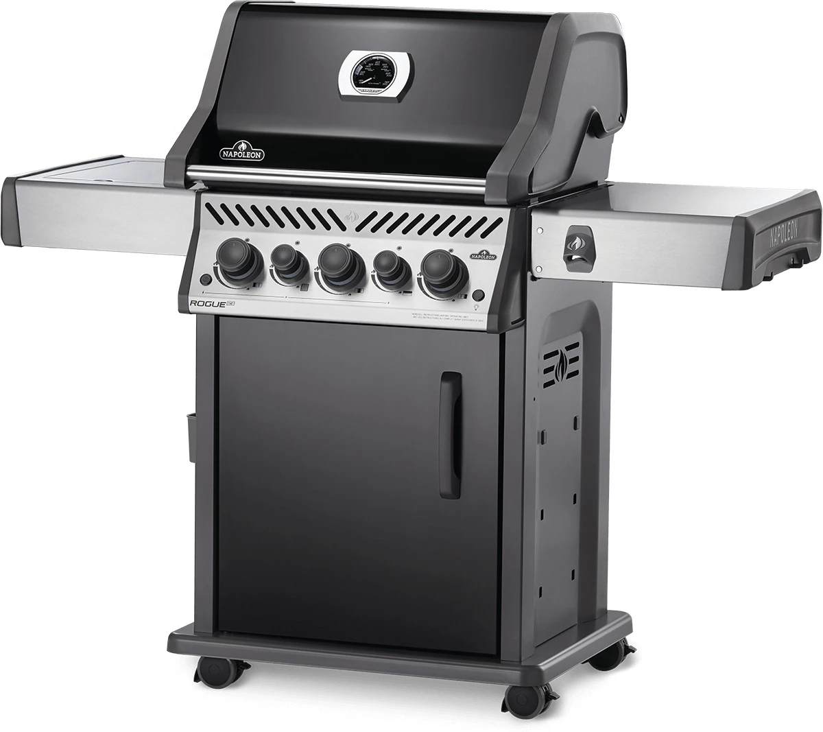 Napoleon Rogue SE 425 Gasgrill, Schwarz Mit Gussrosten, Sizzle Zone Und Heckbrenner - Hero Modell 2023 Inkl. DrehspieĂź