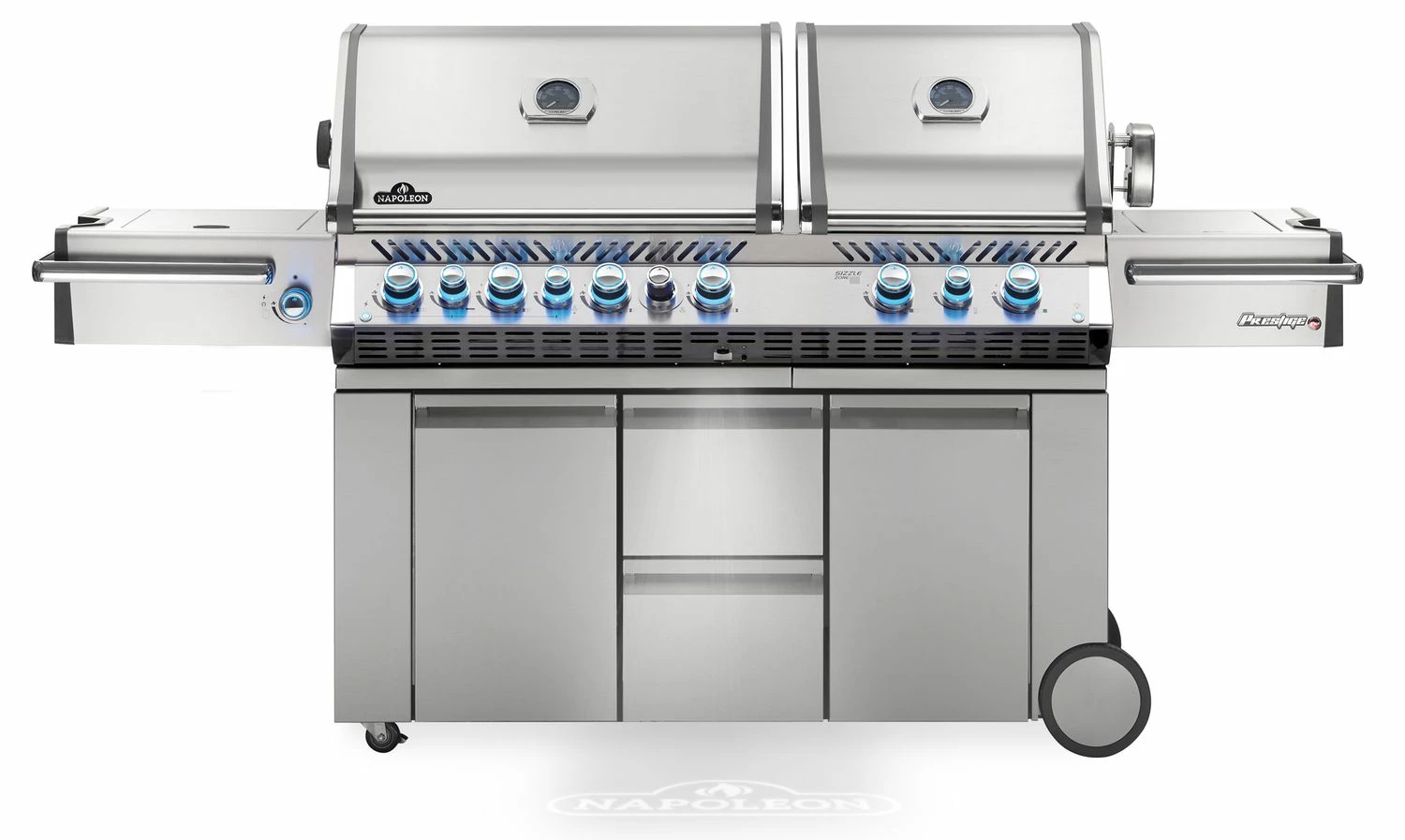 Napoleon Prestige Pro 825-3 Edelstahl Gasgrill Inkl. Drehspieß Und Bodenbeleuchtung + Gratis Napoleon Holzkohlegrill Kugelgrill Ø 57cm – Bild 2