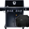 Napoleon Rogue SE 525 Gasgrill - All-black - Mit Edelstahlrosten, Sizzle Zone Und Heckbrenner - Grillfürst Edition Inkl. Abdeckhaube Im Karton - Modell 2022