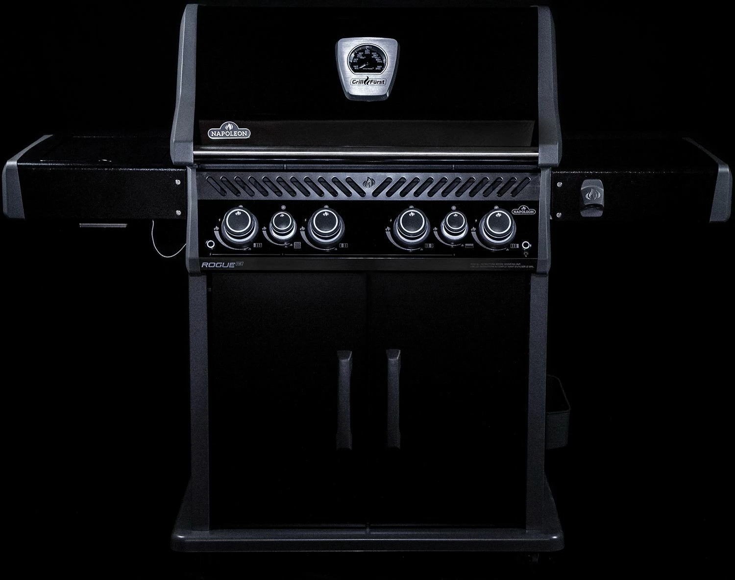 Napoleon Rogue SE 525 Gasgrill - All-black - Mit Sizzle Zone Und Heckbrenner - Grillfürst Edition - X-DEAL Inkl. Abdeckhaube, Gussplatte Und Drehspieß-Set - Modell 2022 – Bild 3