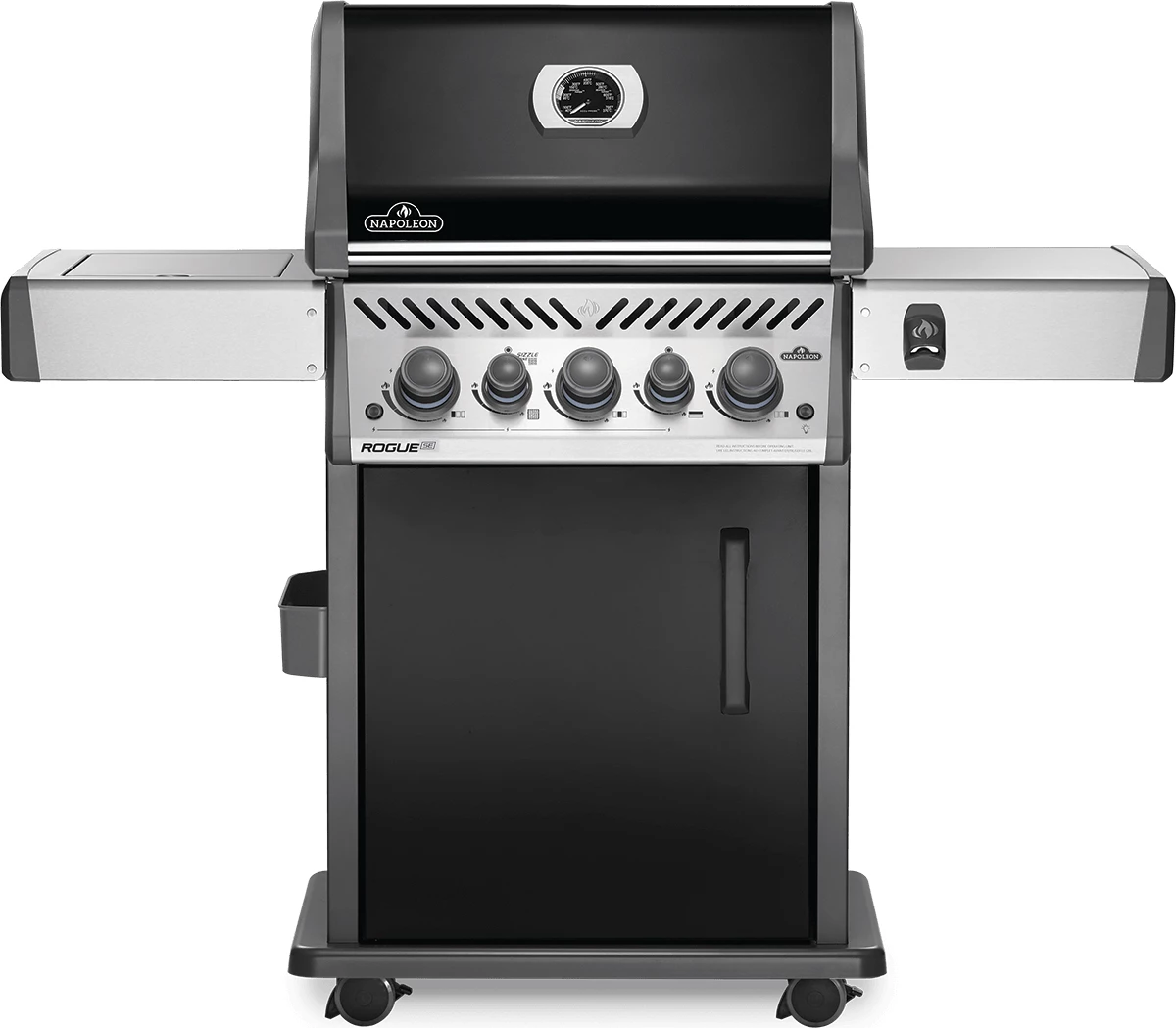 Napoleon Rogue SE 425 Gasgrill, Schwarz Mit Gussrosten - Hero Modell 2023 Inkl. Drehspieß - SMART Deal Inkl. Grillfürst Grill Control