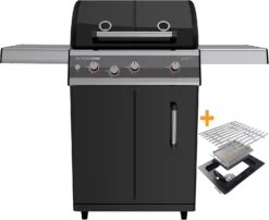 Outdoorchef Dualchef 325 G Gasgrill Mit Seitenkocher + BLAZING ZONE Infrarotbrenner + DGS Gusseisen Grillrost 2 Stk. + DGS Gemüse Grillrost 2 Stk.