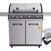 Outdoorchef Dualchef S 425 G Edelstahl Gasgrill Mit Seitenkocher + Blazing Zone Infrarotbrenner + DGS Gusseisen Grillrost 2 Stk. + DGS Gemüse Grillrost 2 Stk.