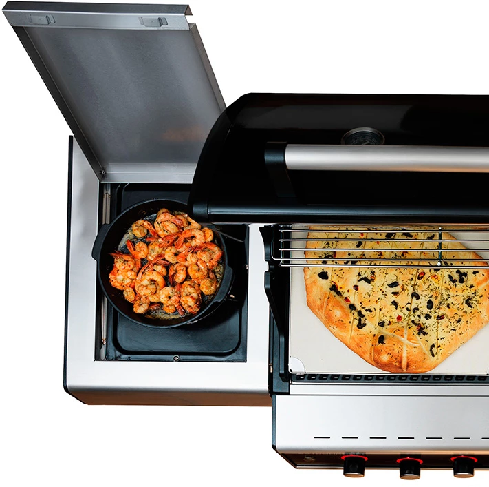 Outdoorchef Dualchef 325 G Gasgrill Mit Seitenkocher + BLAZING ZONE Infrarotbrenner + DGS Gusseisen Grillrost 2 Stk. + DGS Gemüse Grillrost 2 Stk. – Bild 8