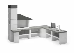 Palazzetti Gartenküche: Modul Ecke, Marmortech Grau