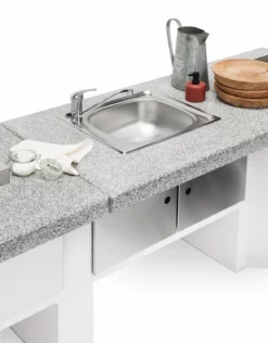 Palazzetti Gartenküche: Modul Spüle, Marmortech Grau