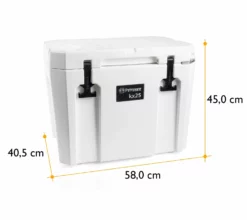 Petromax Kühlbox 25 Liter Alpenweiß - Grillfürst DEAL Inkl. Sitzkissen, Haft-Unterlage Und Einsatzkorb