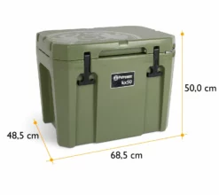 Petromax Kühlbox 50 Liter Oliv - Inkl. Sitzkissen, Haft-Unterlage Und Einsatzkorb