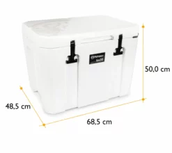 Petromax Kühlbox 50 Liter Alpenweiß - Inkl. Sitzkissen, Haft-Unterlage Und Einsatzkorb