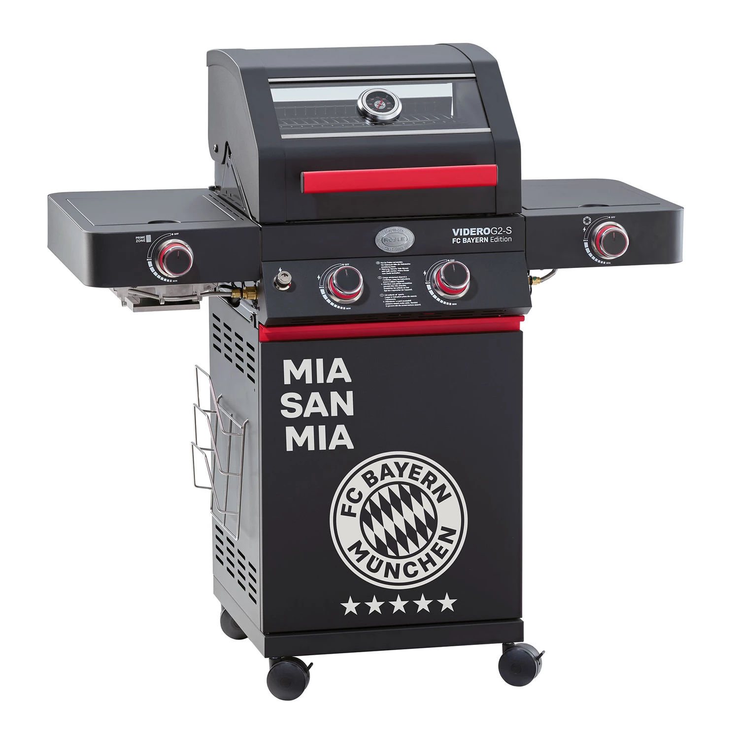 Rösle Videro G2-S VARIO+ Schwarz Gasgrill - FC Bayern Edition - Inkl. FC Bayern Abdeckhaube Und Grillbürste