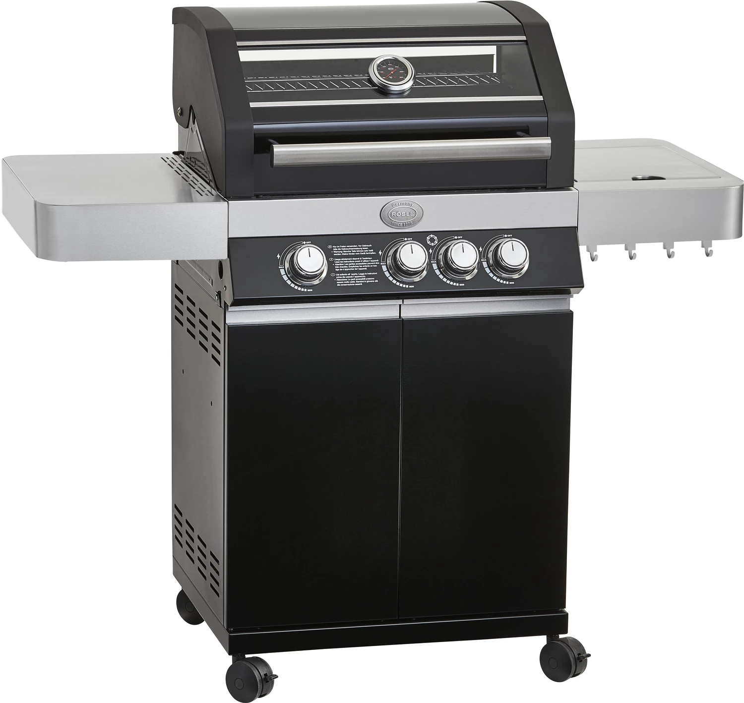 Rösle Gasgrill Videro G3 Schwarz - Modell 2023 Inkl. Abdeckhaube