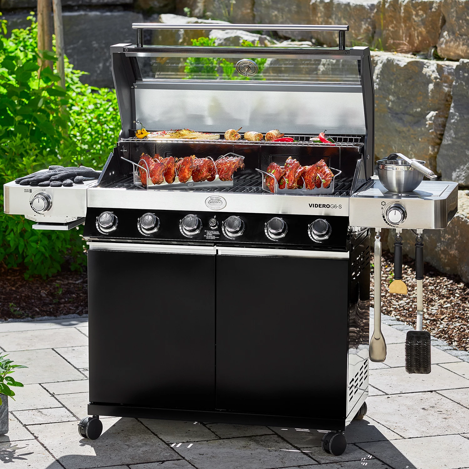 Rösle Gasgrill Videro G6-S VARIO+ Schwarz - Modell 2023 - X-DEAL Inkl. Abdeckhaube, Grillplatte Und Drehspieß – Bild 14