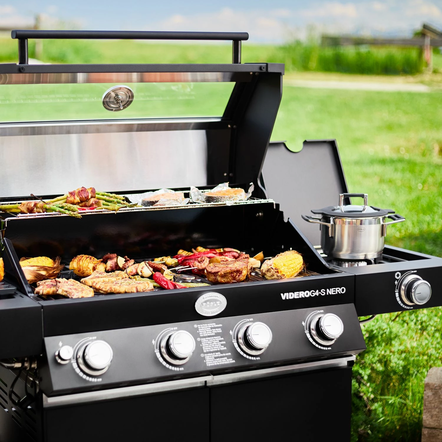 Rösle Gasgrill BBQ-Station Videro G4-S Vario+ Nero Schwarz - Modell 2023 - X-DEAL Inkl. Abdeckhaube – Bild 12