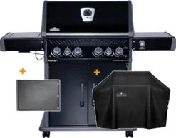 Napoleon Rogue SE 525 Gasgrill - All-black - Mit Sizzle Zone Und Heckbrenner - Grillfürst Edition Inkl. Abdeckhaube Im Karton + Gussplatte - Modell 2022