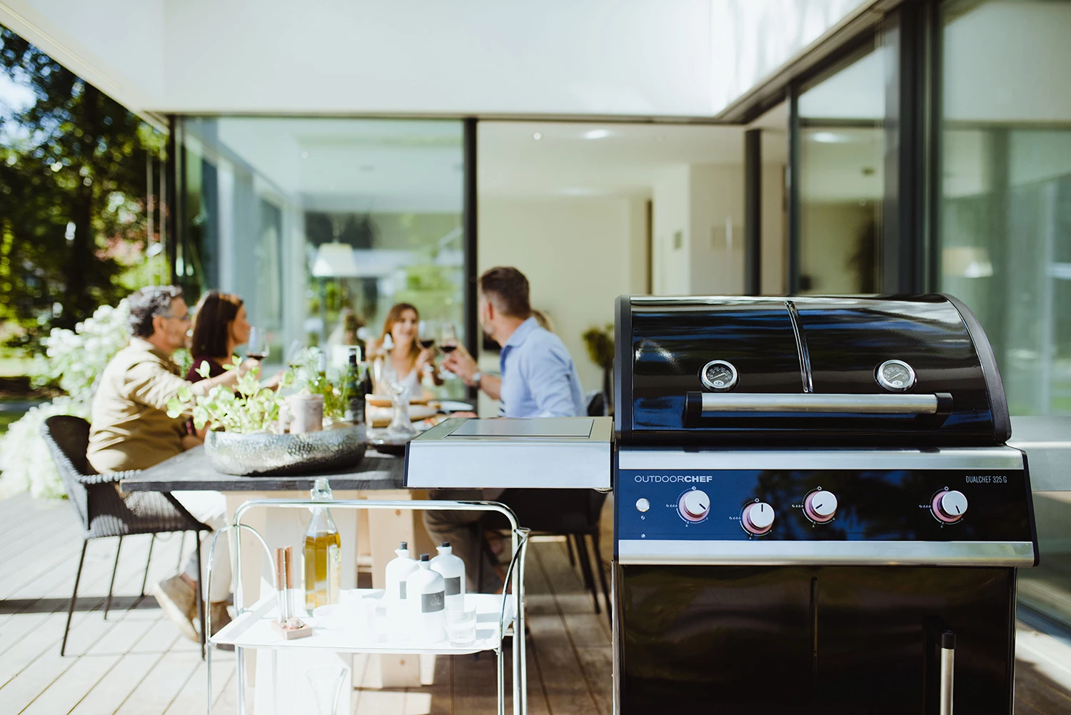 Outdoorchef Dualchef 325 G Gasgrill Mit Seitenkocher + BLAZING ZONE Infrarotbrenner + DGS Gusseisen Grillrost 2 Stk. + DGS Gemüse Grillrost 2 Stk. – Bild 9